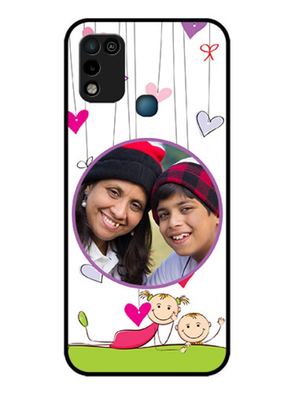 Custom Infinix Hot 10 Play Photo Printing on Glass Case - Cute Kids Phone Case Design