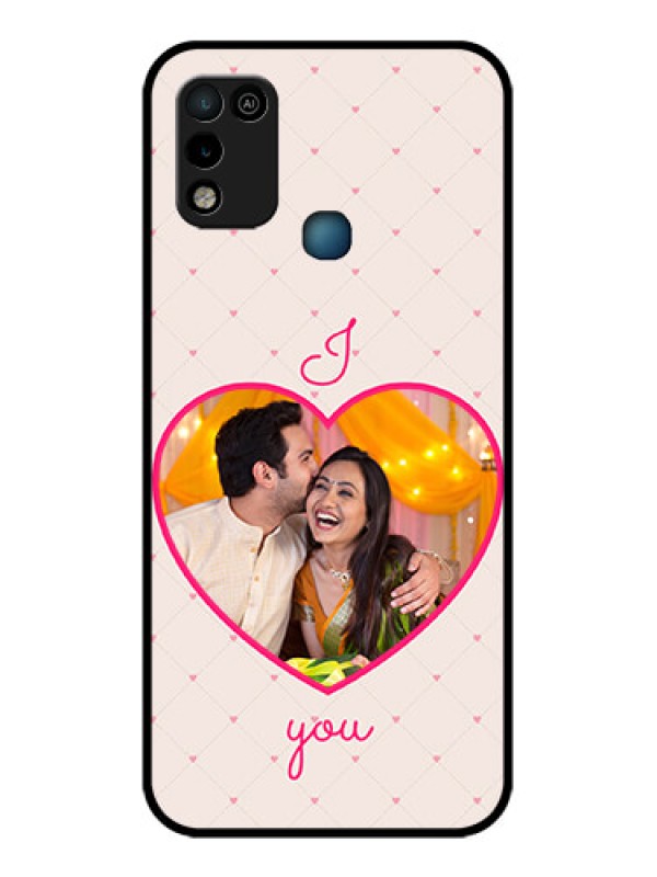 Custom Infinix Hot 10 Play Custom Glass Mobile Case - Heart Shape Design