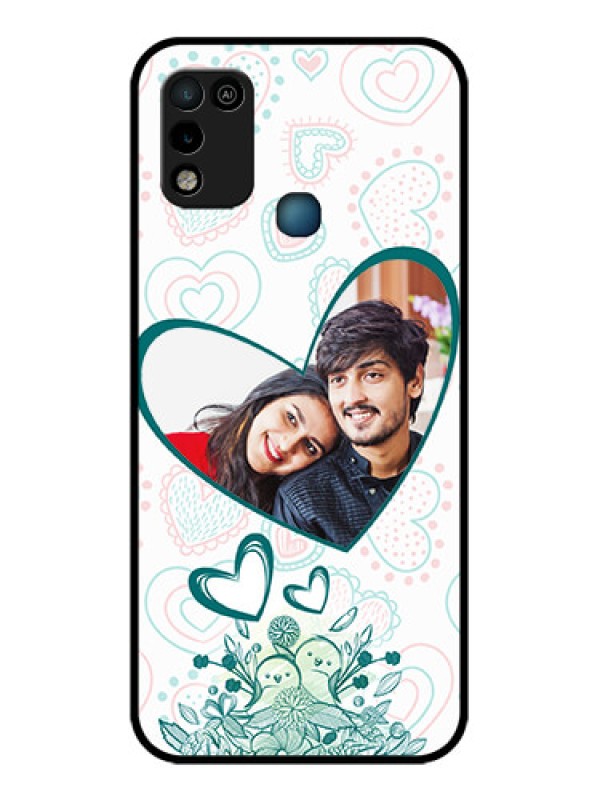 Custom Infinix Hot 10 Play Photo Printing on Glass Case - Premium Couple Design