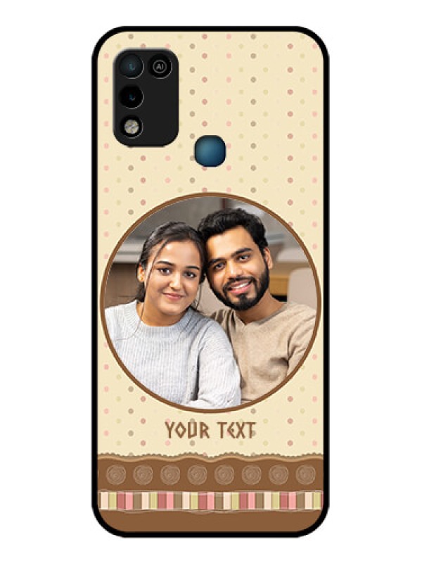 Custom Infinix Hot 10 Play Custom Glass Mobile Case - Brown Dotted Mobile Case Design