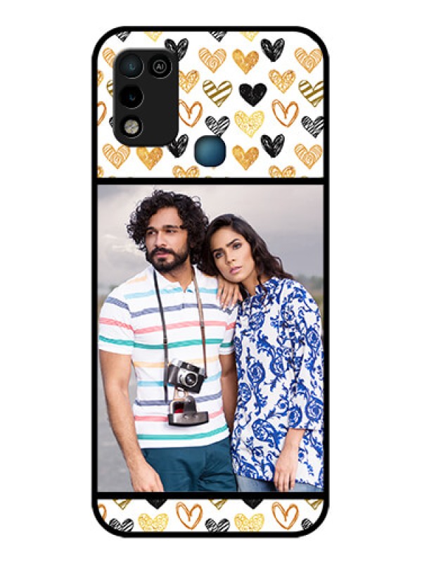 Custom Infinix Hot 10 Play Photo Printing on Glass Case - Love Symbol Design