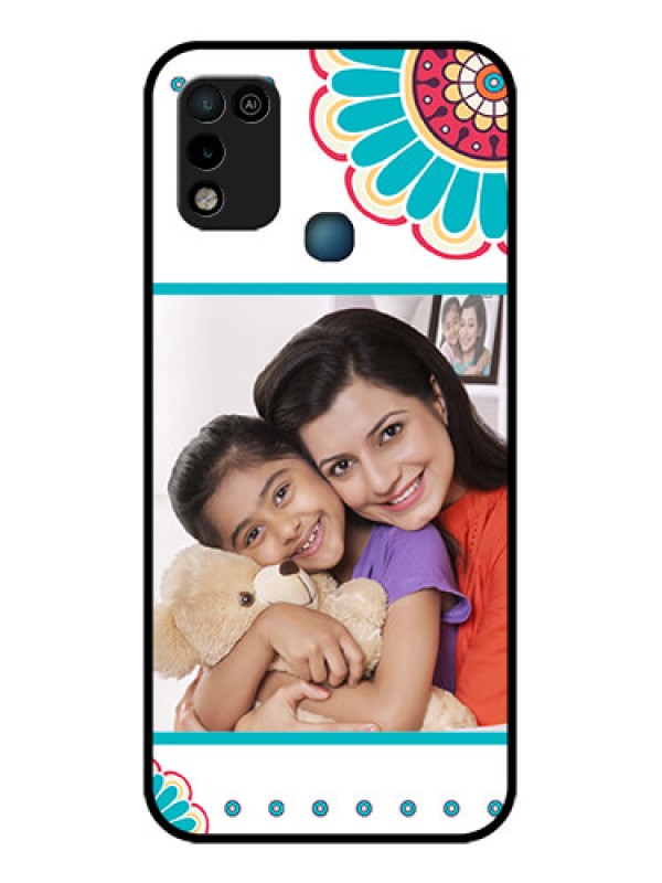 Custom Infinix Hot 10 Play Custom Glass Phone Case - Flower Design