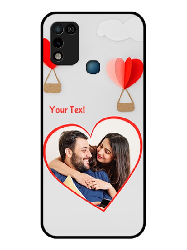 Custom Infinix Hot 10 Play Custom Glass Mobile Case - Parachute Love Design
