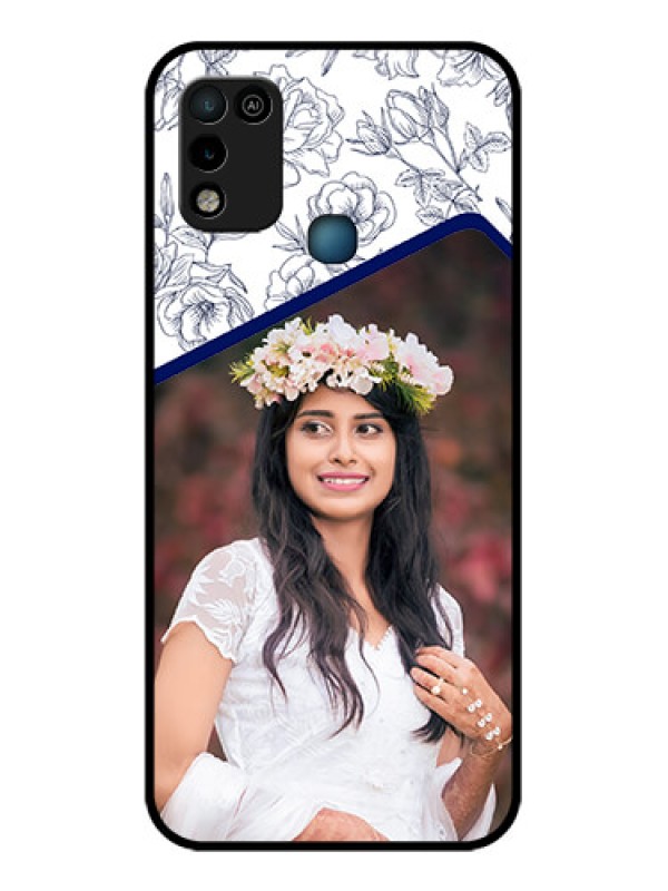 Custom Infinix Hot 10 Play Personalized Glass Phone Case - Premium Floral Design