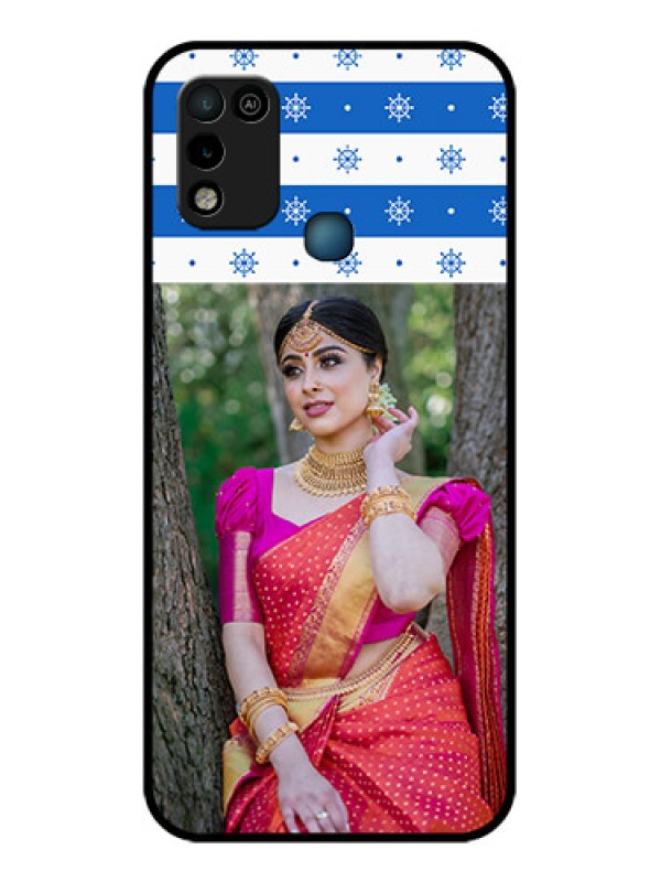 Custom Infinix Hot 10 Play Photo Printing on Glass Case - Snow Pattern Design