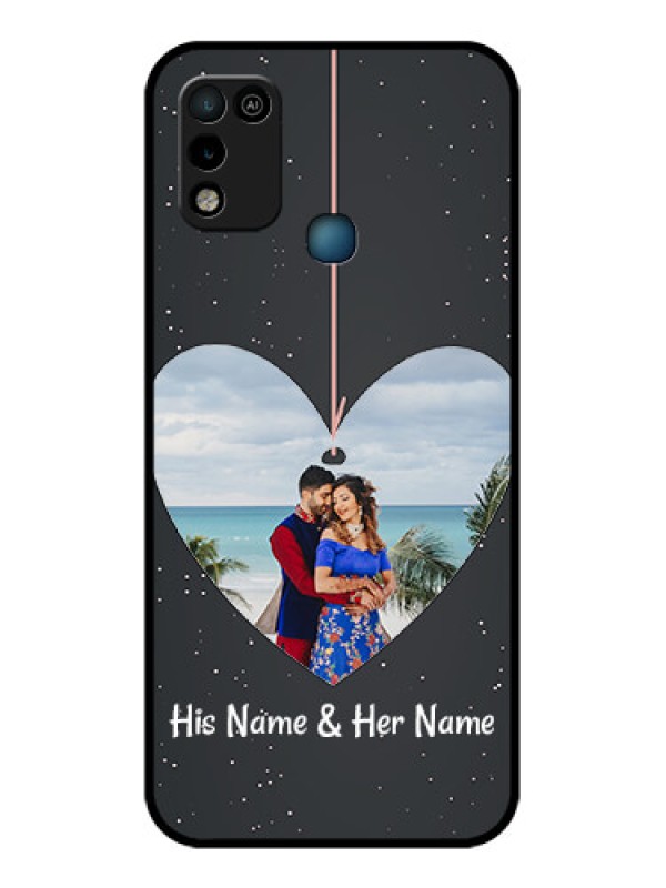 Custom Infinix Hot 10 Play Custom Glass Phone Case - Hanging Heart Design