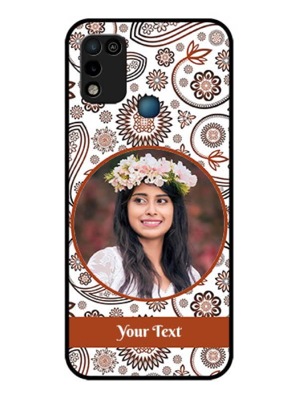 Custom Infinix Hot 10 Play Custom Glass Mobile Case - Abstract Flower Design