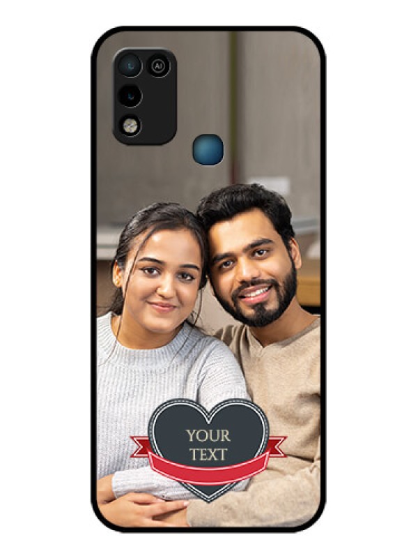 Custom Infinix Hot 10 Play Custom Glass Phone Case - Just Married Couple Design