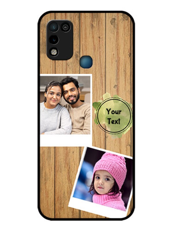 Custom Infinix Hot 10 Play Custom Glass Phone Case - Wooden Texture Design