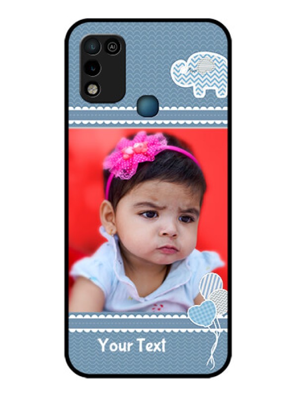 Custom Infinix Hot 10 Play Photo Printing on Glass Case - with Kids Pattern Design