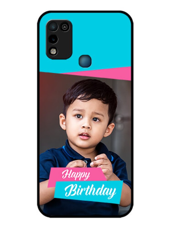 Custom Infinix Hot 10 Play Personalized Glass Phone Case - Image Holder with 2 Color Design