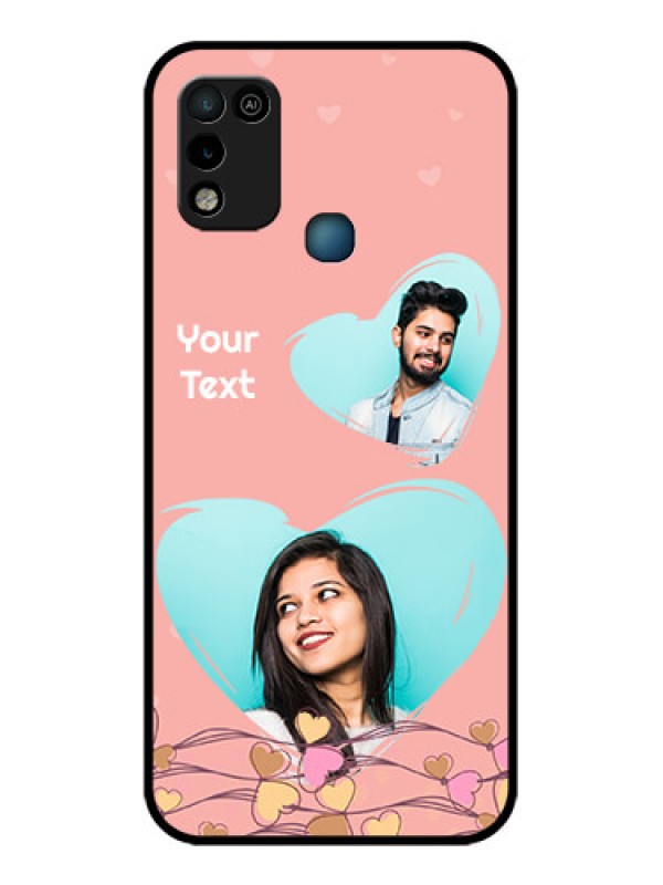 Custom Infinix Hot 10 Play Custom Glass Mobile Case - Love Doodle Design
