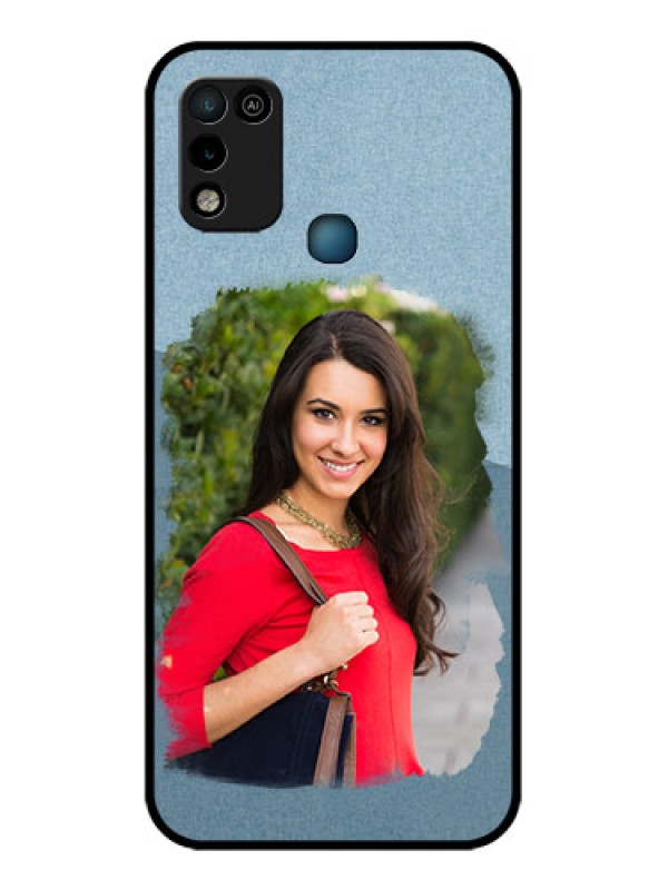 Custom Infinix Hot 10 Play Custom Glass Mobile Case - Grunge Line Art Design
