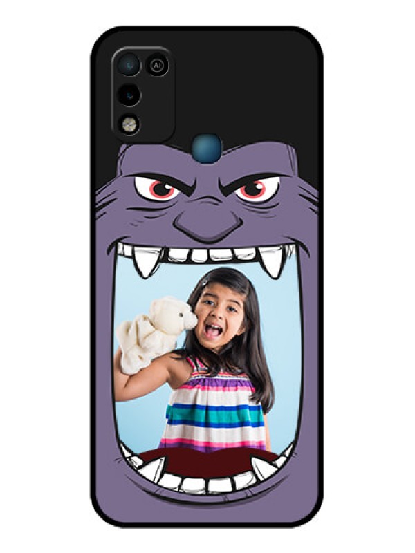 Custom Infinix Hot 10 Play Custom Glass Phone Case - Angry Monster Design