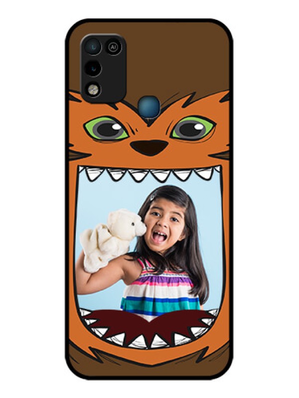 Custom Infinix Hot 10 Play Photo Printing on Glass Case - Owl Monster Back Case Design