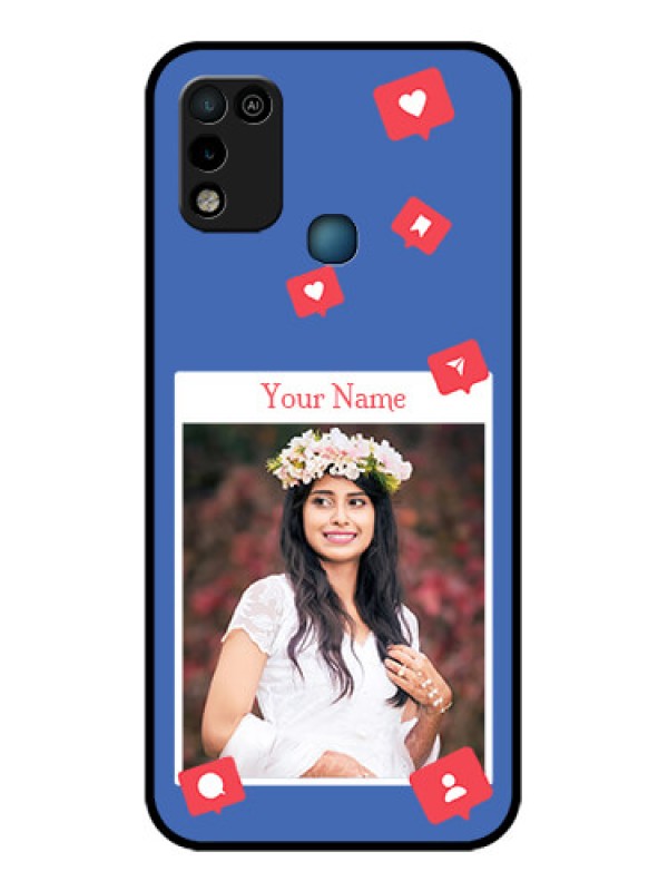 Custom Infinix Hot 10 Play Custom Glass Phone Case - Like Share And Comment Design
