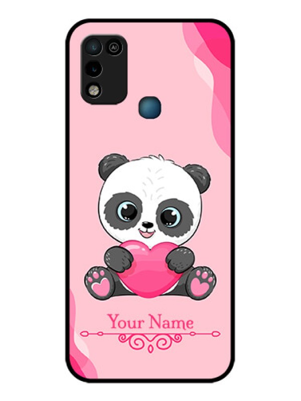 Custom Infinix Hot 10 Play Custom Glass Mobile Case - Cute Panda Design
