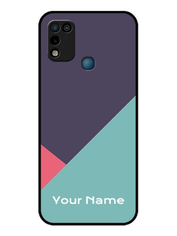 Custom Infinix Hot 10 Play Custom Glass Mobile Case - Tri Color abstract Design