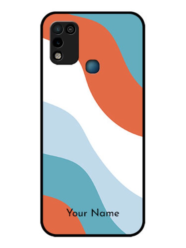 Custom Infinix Hot 10 Play Custom Glass Mobile Case - coloured Waves Design