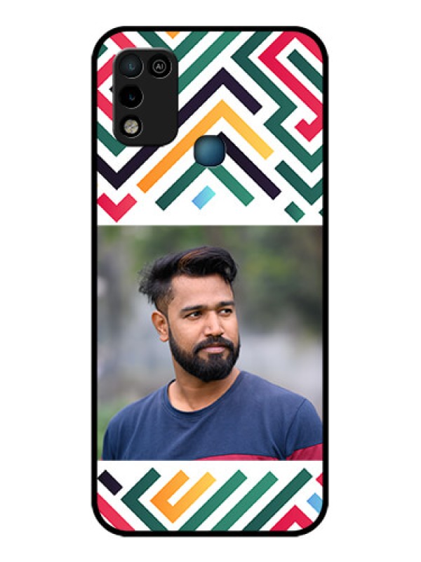 Custom Infinix Hot 10 Play Personalized Glass Phone Case - Colorful Maze Pattern Design