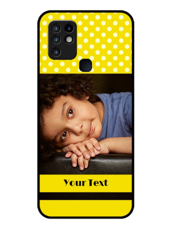 Custom Infinix Hot 10 Custom Glass Phone Case - Bright Yellow Case Design