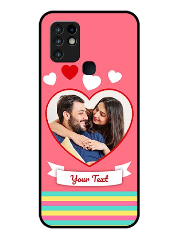 Custom Infinix Hot 10 Photo Printing on Glass Case - Love Doodle Design