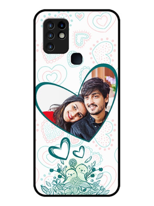 Custom Infinix Hot 10 Photo Printing on Glass Case - Premium Couple Design