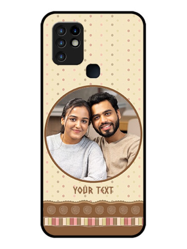 Custom Infinix Hot 10 Custom Glass Mobile Case - Brown Dotted Mobile Case Design