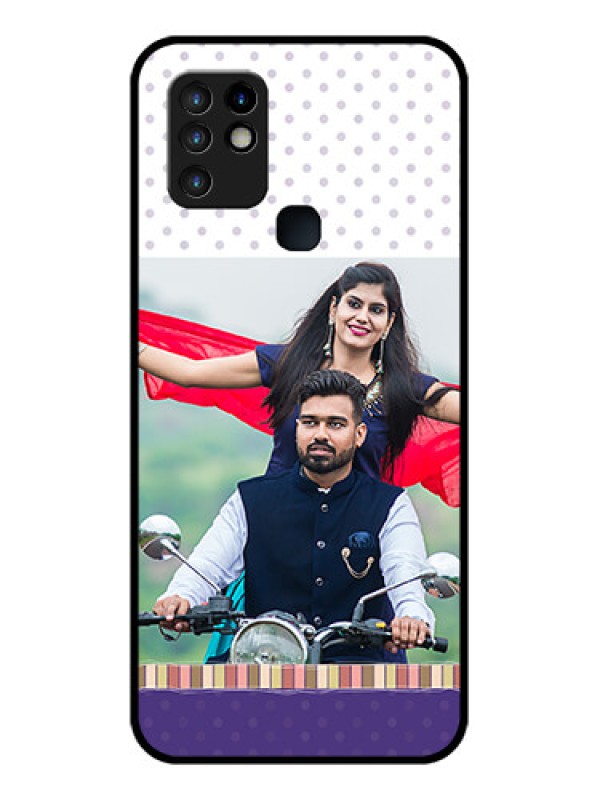 Custom Infinix Hot 10 Photo Printing on Glass Case - Cute Family Design