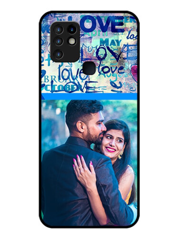 Custom Infinix Hot 10 Custom Glass Mobile Case - Colorful Love Design