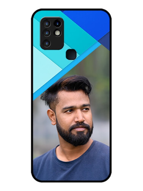 Custom Infinix Hot 10 Custom Glass Phone Case - Blue Pattern Design