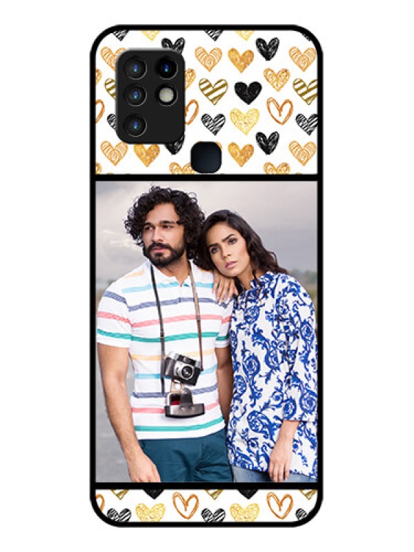 Custom Infinix Hot 10 Photo Printing on Glass Case - Love Symbol Design