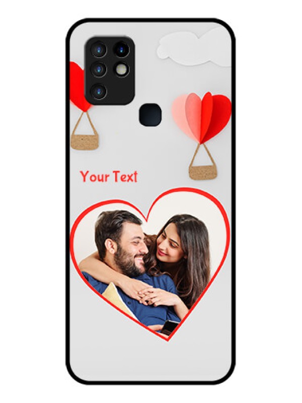 Custom Infinix Hot 10 Custom Glass Mobile Case - Parachute Love Design