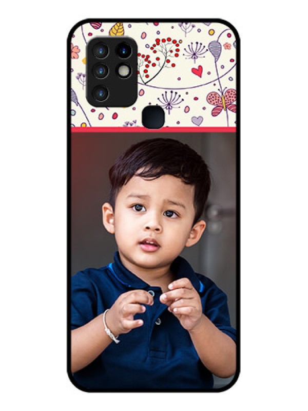 Custom Infinix Hot 10 Custom Glass Mobile Case - Premium Floral Design