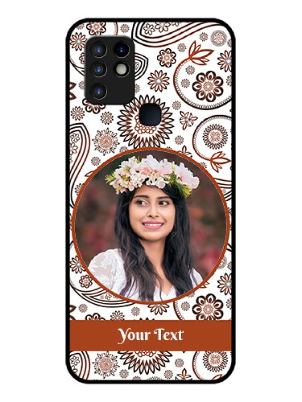 Custom Infinix Hot 10 Custom Glass Mobile Case - Abstract Flower Design