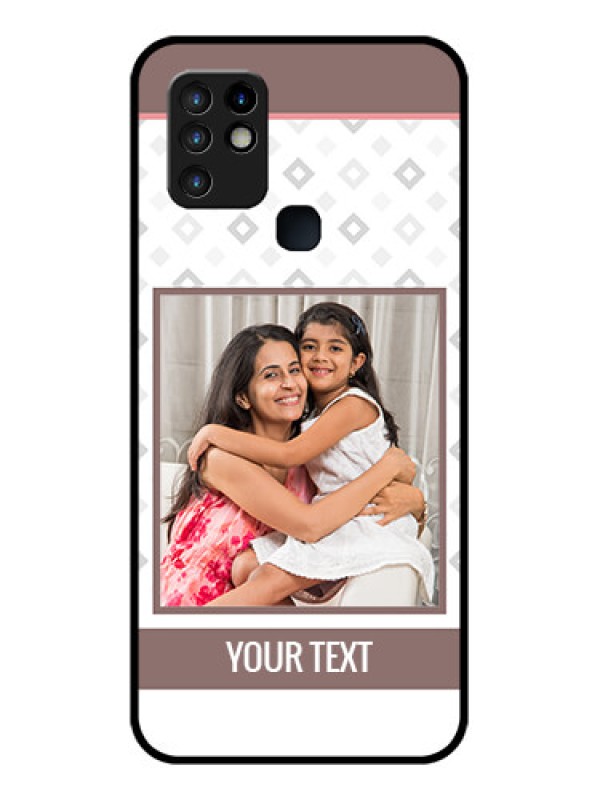 Custom Infinix Hot 10 Photo Printing on Glass Case - Simple Diamond Design