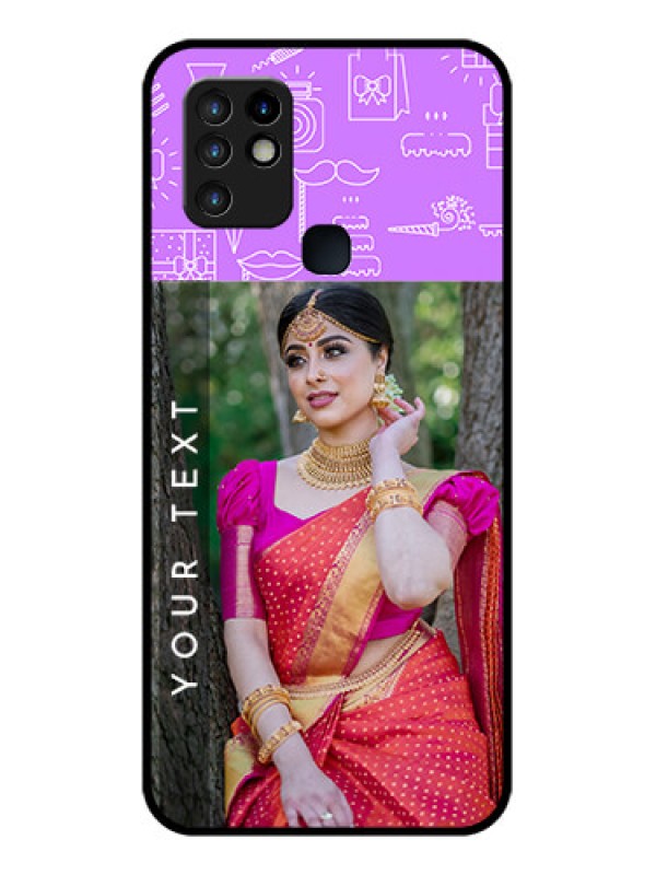 Custom Infinix Hot 10 Custom Glass Mobile Case - Birthday Icons Design