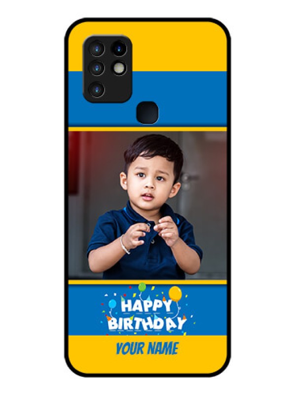 Custom Infinix Hot 10 Custom Glass Mobile Case - Birthday Wishes Design