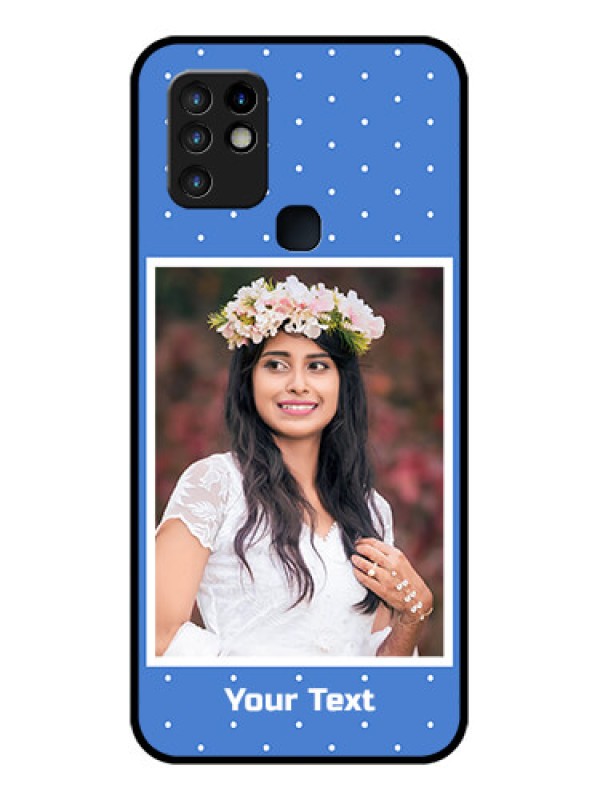 Custom Infinix Hot 10 Photo Printing on Glass Case - Polka dots design