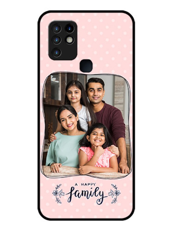 Custom Infinix Hot 10 Custom Glass Phone Case - Family with Dots Design