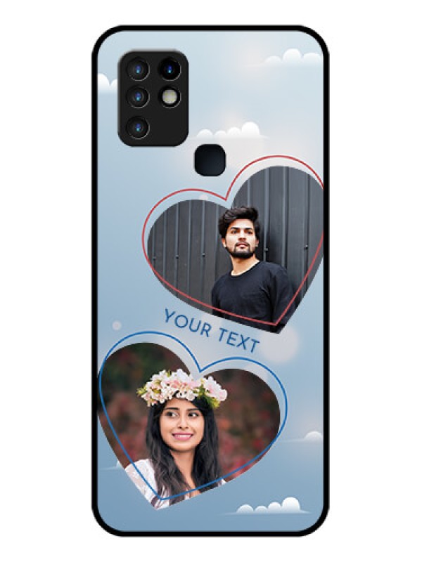 Custom Infinix Hot 10 Custom Glass Mobile Case - Blue Color Couple Design