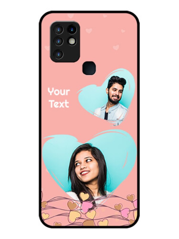 Custom Infinix Hot 10 Custom Glass Mobile Case - Love Doodle Design