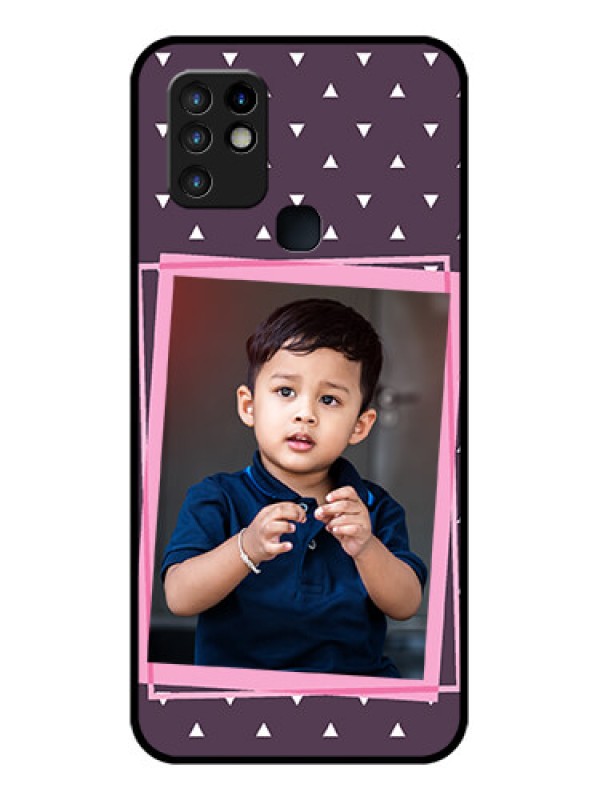 Custom Infinix Hot 10 Custom Glass Mobile Case - Triangle Pattern Dotted Design
