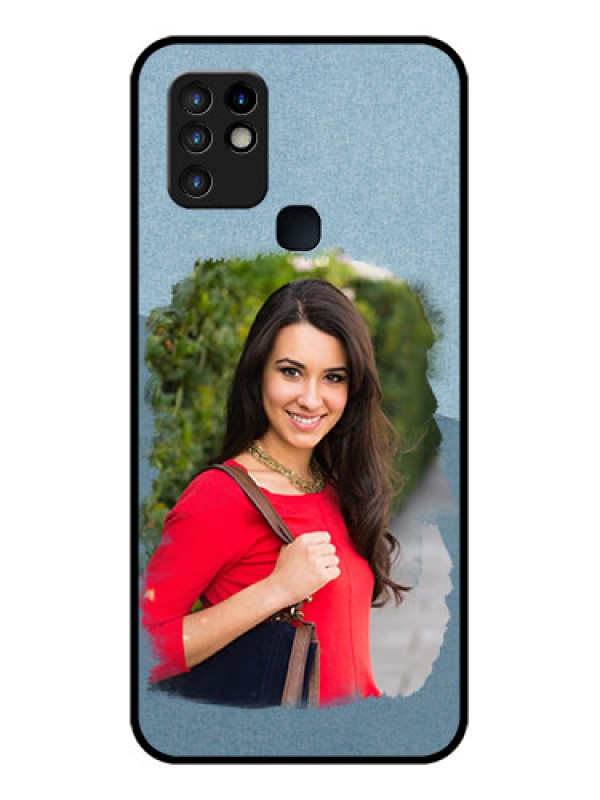 Custom Infinix Hot 10 Custom Glass Mobile Case - Grunge Line Art Design