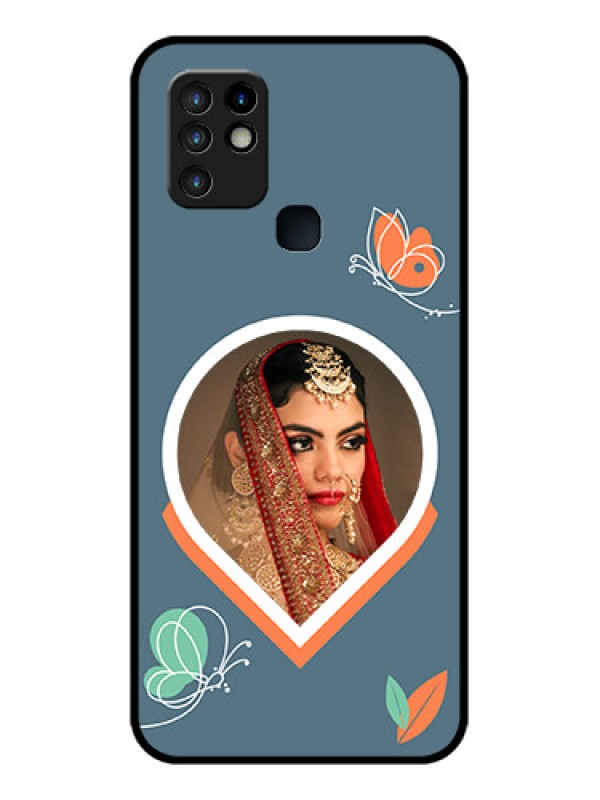 Custom Infinix Hot 10 Custom Glass Mobile Case - Droplet Butterflies Design