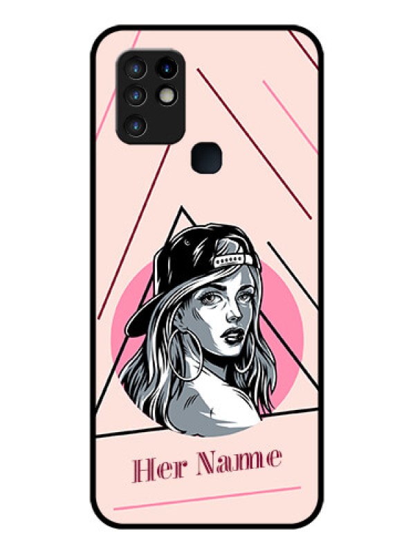 Custom Infinix Hot 10 Personalized Glass Phone Case - Rockstar Girl Design