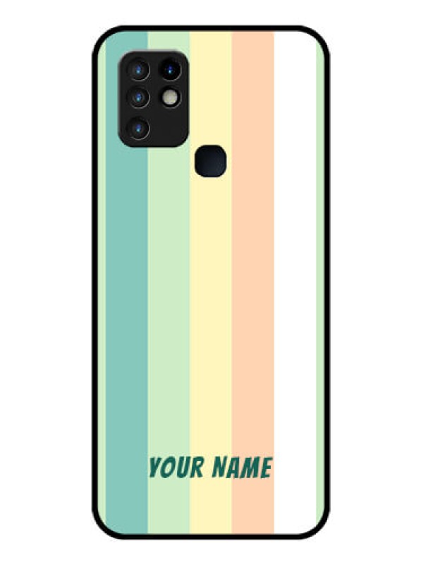 Custom Infinix Hot 10 Photo Printing on Glass Case - Multi-colour Stripes Design