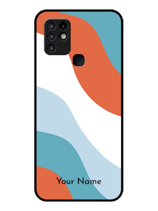 Custom Infinix Hot 10 Custom Glass Mobile Case - coloured Waves Design