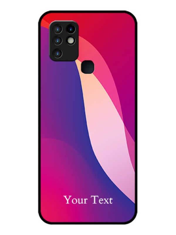 Custom Infinix Hot 10 Personalized Glass Phone Case - Digital abstract Overlap Design