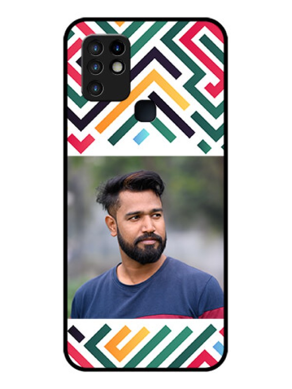 Custom Infinix Hot 10 Personalized Glass Phone Case - Colorful Maze Pattern Design